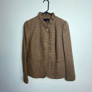 Talbots Frill Detail Houndstooth Jacket